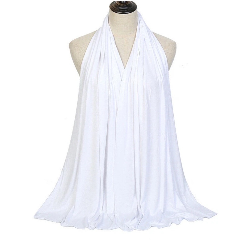 Fashion Modal Cotton Jersey Hijab Scarf Long Muslim Shawl Plain Soft Turban Tie